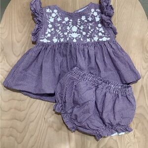 Purple Gingham Top and Bloomers Set